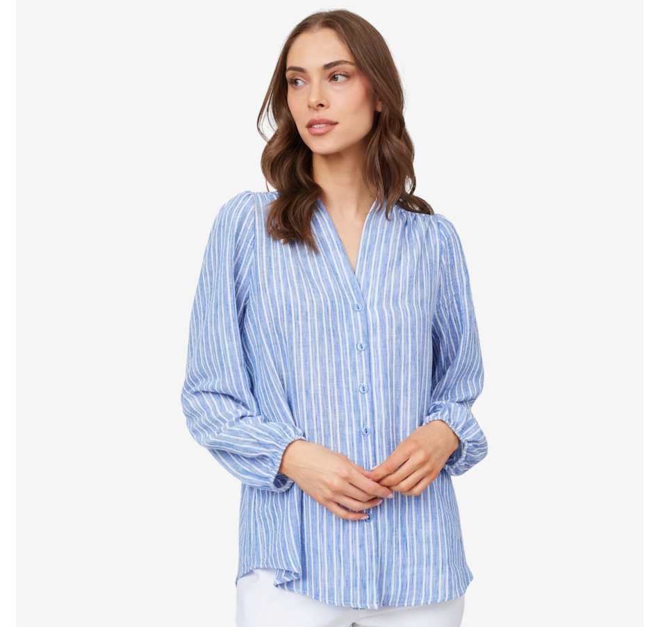 Image 216154_MIBWE.jpg, Product 216-154 / Price $24.33, Kim & Co. Striped Claudine Blouse from Kim & Co. on TSC.ca's Fashion department