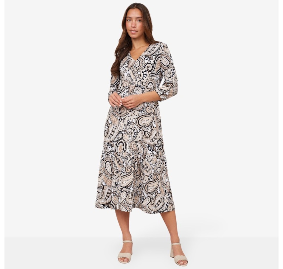 Kim & Co. Printed Brazil Knit Elsa Midi Dress