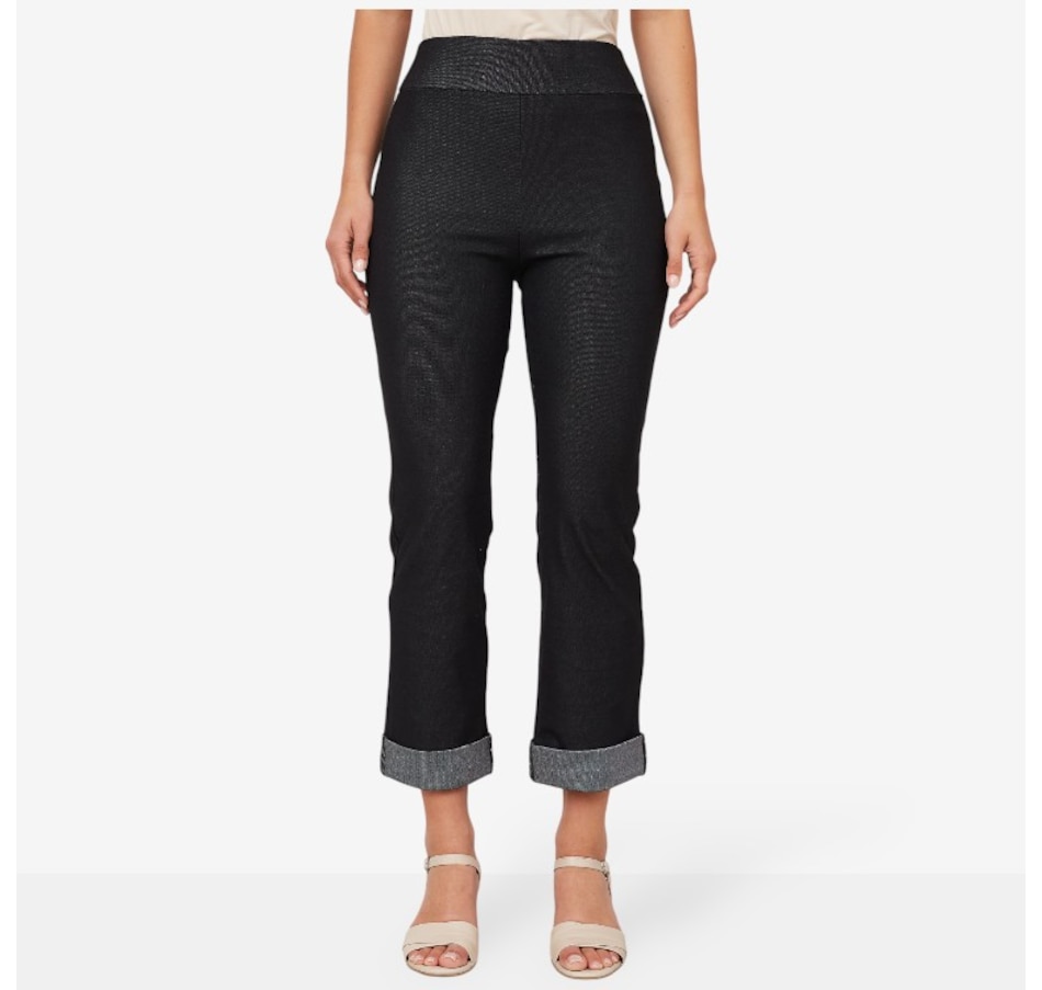 Image 216160_BLK.jpg, Product 216-160 / Price $34.88, Kim & Co. Deluxe Denim Show Off Ankle Length Narrow Leg Cuffed Trouser from Kim & Co. on TSC.ca's Fashion department