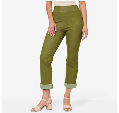 Kim & Co. Deluxe Denim Show Off Ankle Length Narrow Leg Cuffed Trouser