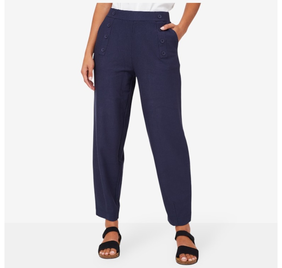 Image 216180_NVY.jpg, Product 216-180 / Price $64.88, Wynne Style Essential Knit Crepe Pant from Wynnelayers on TSC.ca's Fashion department