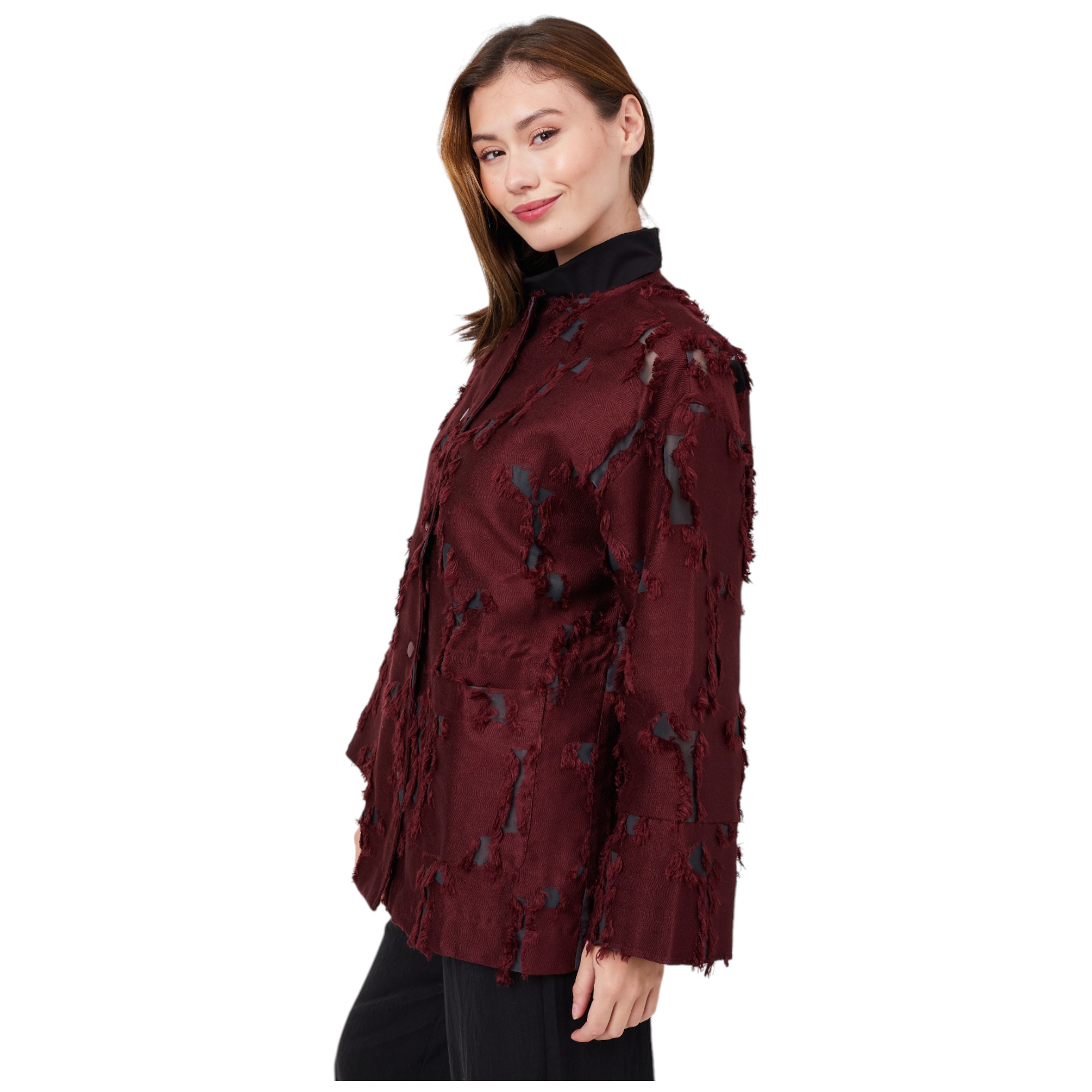 Wynne Style Organza Cut Jacquard Jacket - TSC.ca