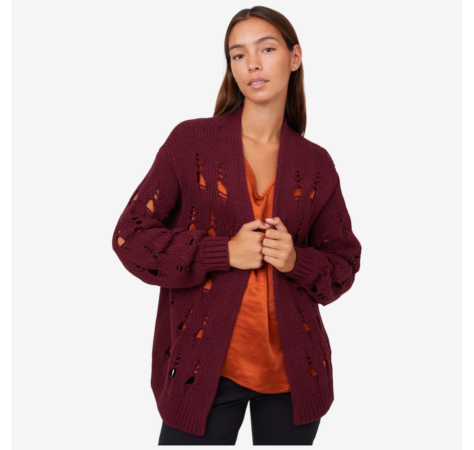 Image 216194_BGDY.jpg, Product 216-194 / Price $89.90, Wynne Style Open Stitch Cotton Blend Cardigan from Wynnelayers on TSC.ca's Fashion department