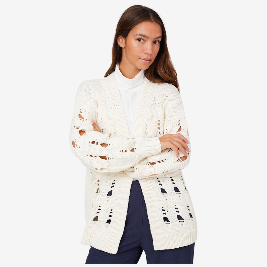 Image 216194_CRM.jpg, Product 216-194 / Price $79.88, Wynne Style Open Stitch Cotton Blend Cardigan from Wynnelayers on TSC.ca's Fashion department