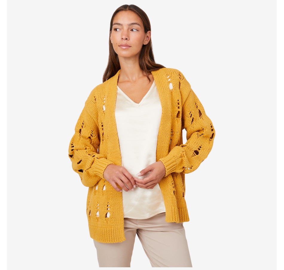 Image 216194_SAF.jpg, Product 216-194 / Price $89.90, Wynne Style Open Stitch Cotton Blend Cardigan from Wynnelayers on TSC.ca's Fashion department