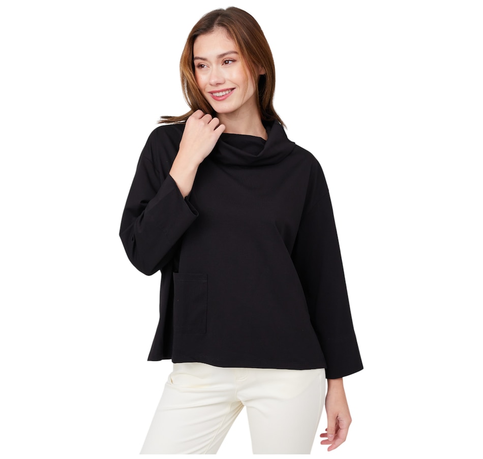 Image 216196_BLK.jpg, Product 216-196 / Price $59.90, Wynne Style Cotton Span Cowl Neck with Pocket from Wynnelayers on TSC.ca's Fashion department