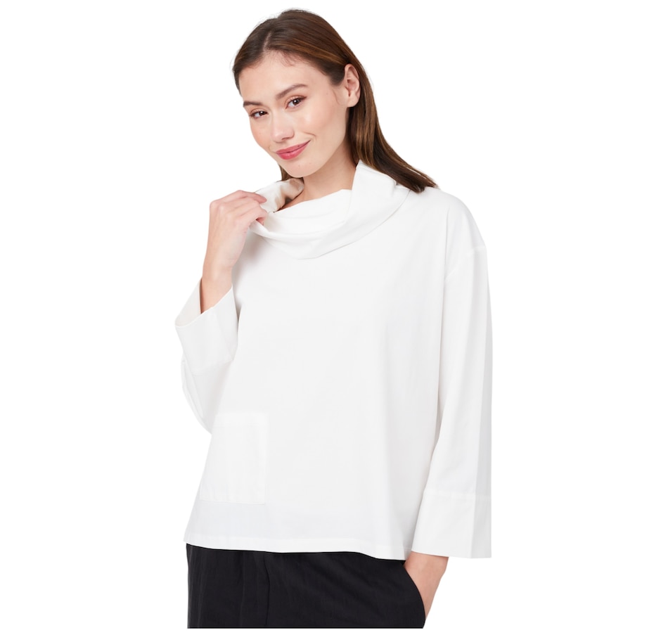 Image 216196_WHT.jpg, Product 216-196 / Price $59.90, Wynne Style Cotton Span Cowl Neck with Pocket from Wynnelayers on TSC.ca's Fashion department