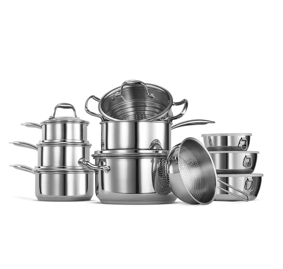Image 216632.jpg, Product 216-632 / Price $399.99, Lagostina 15-Piece Stainless Steel Ambiente Cookware set from Lagostina on TSC.ca's Kitchen department