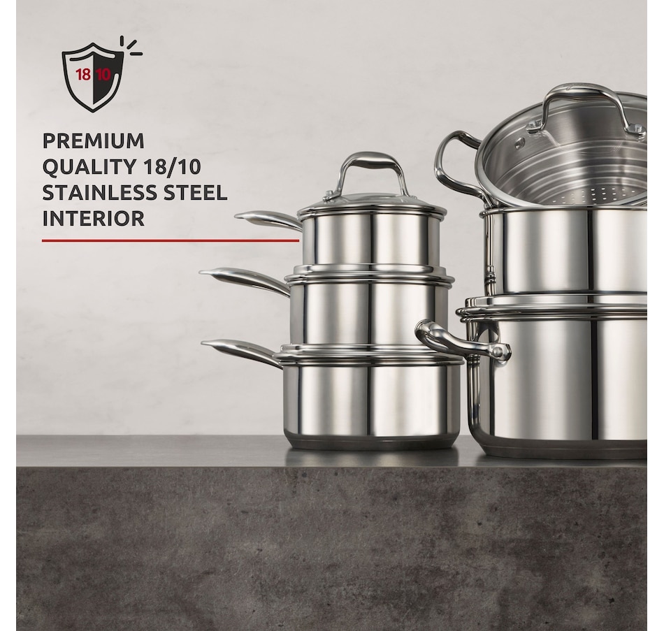 Image 216632_ALTMORE3.jpg, Product 216-632 / Price $399.99, Lagostina 15-Piece Stainless Steel Ambiente Cookware set from Lagostina on TSC.ca's Kitchen department