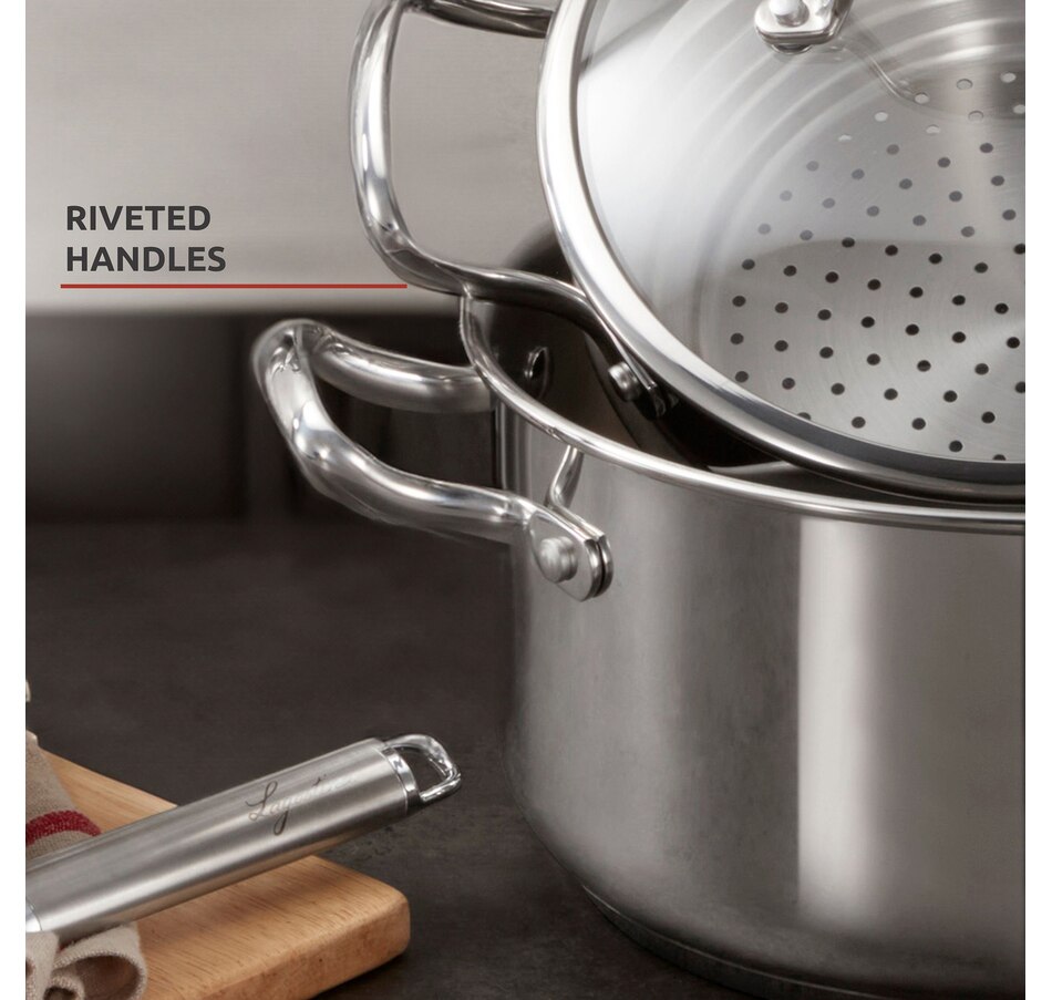 Image 216632_ALTMORE7.jpg, Product 216-632 / Price $399.99, Lagostina 15-Piece Stainless Steel Ambiente Cookware set from Lagostina on TSC.ca's Kitchen department