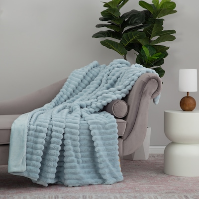 Berkshire Blanket Jacquard Grace Fur Stripe Throw