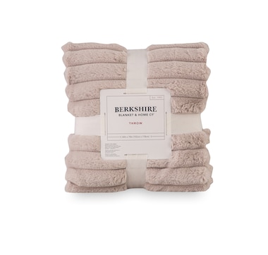 Berkshire Blanket Jacquard Grace Fur Stripe Throw