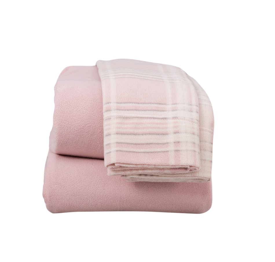 Image 216645_ALTMORE11.jpg, Product 216-645 / Price $59.88, Berkshire Blanket Polar Fleece Solid Sheet Set with Extra Plaid Pillowcases from Berkshire on TSC.ca's Home & Garden department
