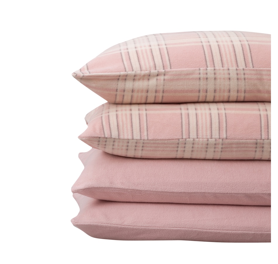Image 216645_ALTMORE14.jpg, Product 216-645 / Price $59.88, Berkshire Blanket Polar Fleece Solid Sheet Set with Extra Plaid Pillowcases from Berkshire on TSC.ca's Home & Garden department