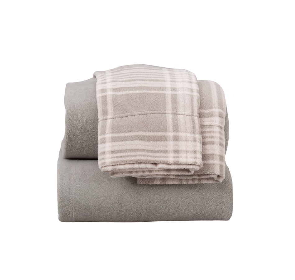 Image 216645_ALTMORE16.jpg, Product 216-645 / Price $59.88, Berkshire Blanket Polar Fleece Solid Sheet Set with Extra Plaid Pillowcases from Berkshire on TSC.ca's Home & Garden department