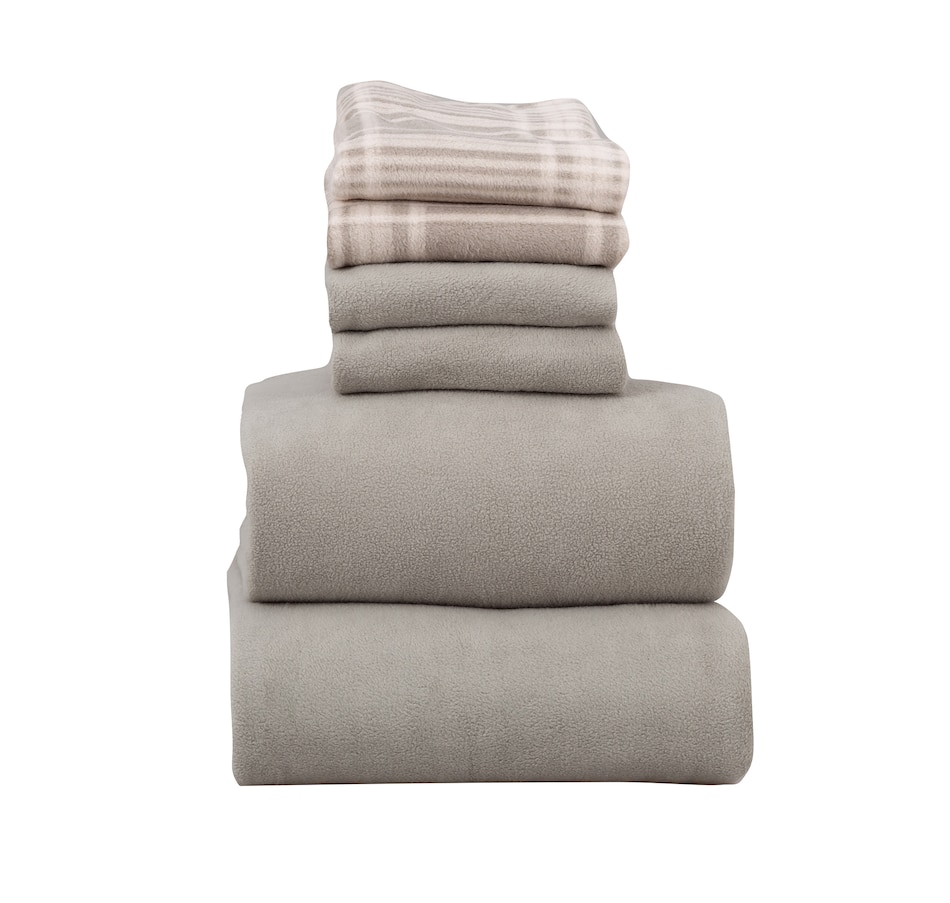 Image 216645_ALTMORE17.jpg, Product 216-645 / Price $59.88, Berkshire Blanket Polar Fleece Solid Sheet Set with Extra Plaid Pillowcases from Berkshire on TSC.ca's Home & Garden department