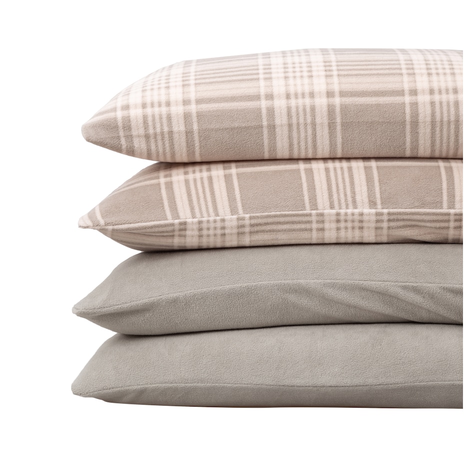 Image 216645_ALTMORE19.jpg, Product 216-645 / Price $59.88, Berkshire Blanket Polar Fleece Solid Sheet Set with Extra Plaid Pillowcases from Berkshire on TSC.ca's Home & Garden department