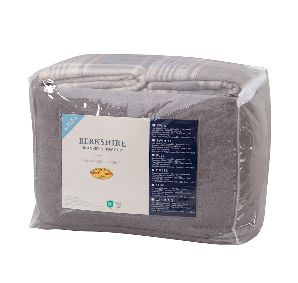 Image 216645_ALTMORE3.jpg, Product 216-645 / Price $59.88, Berkshire Blanket Polar Fleece Solid Sheet Set with Extra Plaid Pillowcases from Berkshire on TSC.ca's Home & Garden department