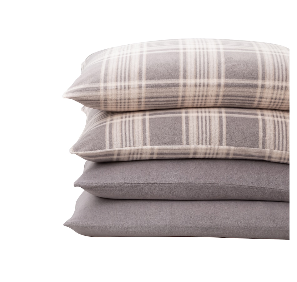 Image 216645_ALTMORE4.jpg, Product 216-645 / Price $59.88, Berkshire Blanket Polar Fleece Solid Sheet Set with Extra Plaid Pillowcases from Berkshire on TSC.ca's Home & Garden department