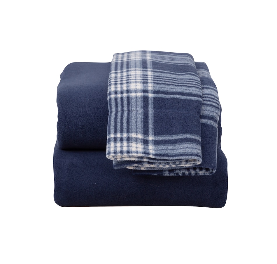 Image 216645_ALTMORE6.jpg, Product 216-645 / Price $59.88, Berkshire Blanket Polar Fleece Solid Sheet Set with Extra Plaid Pillowcases from Berkshire on TSC.ca's Home & Garden department