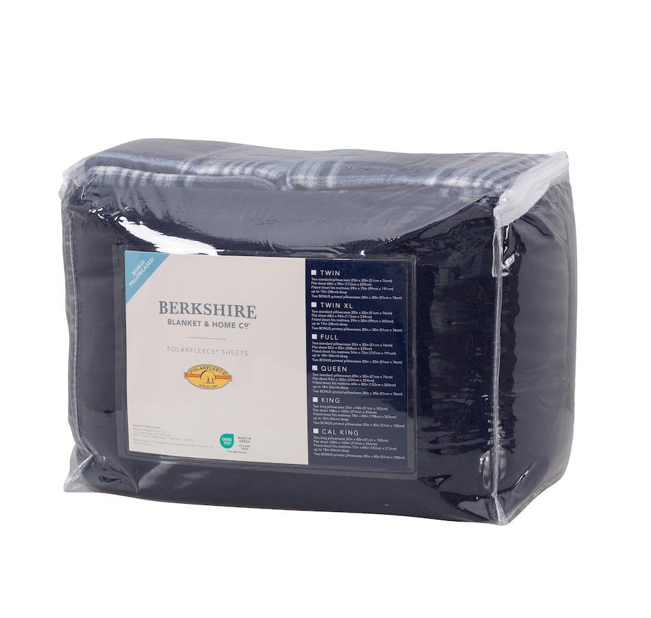 Image 216645_ALTMORE8.jpg, Product 216-645 / Price $59.88, Berkshire Blanket Polar Fleece Solid Sheet Set with Extra Plaid Pillowcases from Berkshire on TSC.ca's Home & Garden department