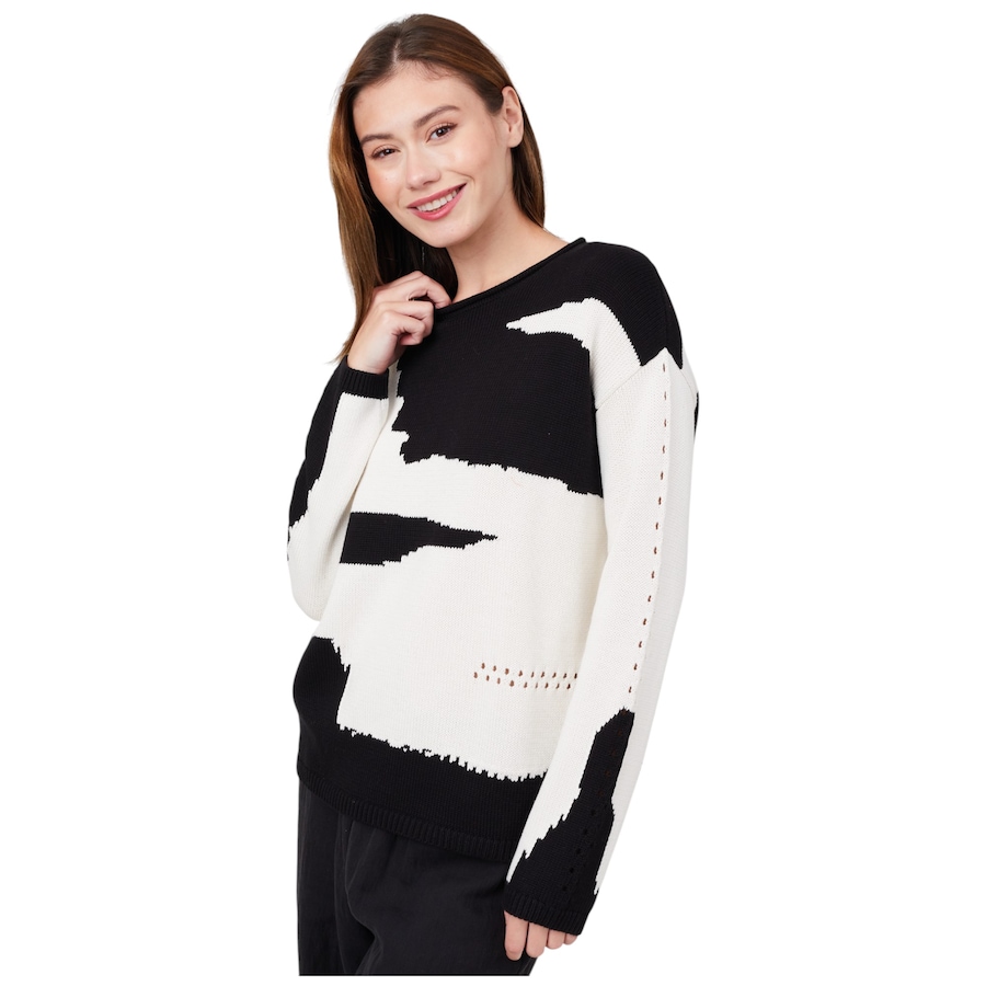 Image 216671_BLK.jpg, Product 216-671 / Price $39.33, Wynne Style Cotton Blend Intarsia Sweater from Wynnelayers on TSC.ca's Fashion department