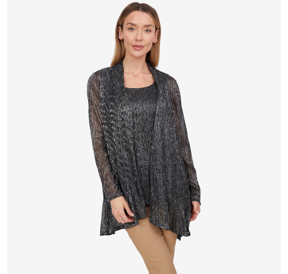 Image 216683_SLK.jpg, Product 216-683 / Price $69.88, Nina Leonard Moonlight Cardigan and Tank Set (2-pieces) from Nina Leonard on TSC.ca's Fashion department