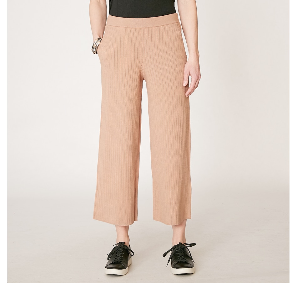 Clothing & Shoes - Bottoms - Pants - WynneLayers Cropped Rib Wide Leg ...