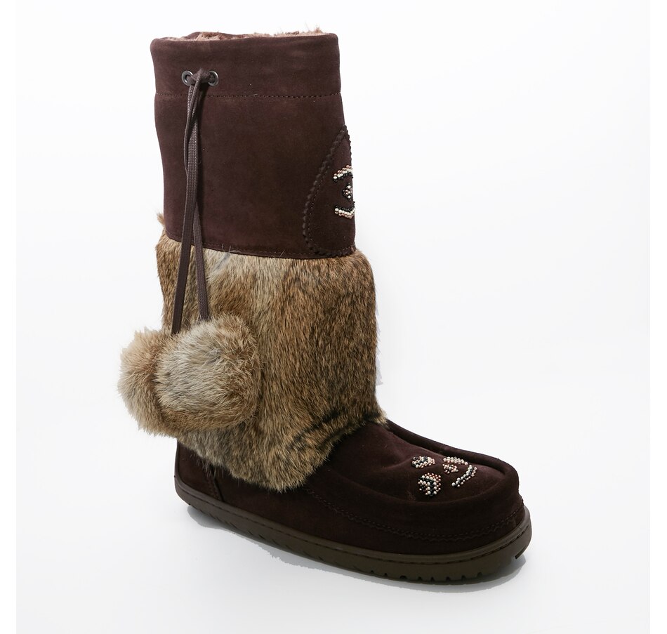 Image 216975_DBR.jpg, Product 216-975 / Price $159.99, Manitobah Mukluks Justine Woods Snowy Owl Mukluk from Manitobah Mukluks on TSC.ca's Clothing & Shoes department