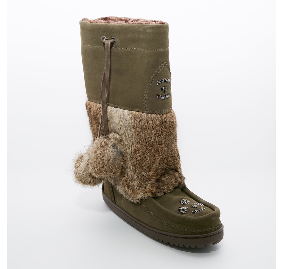 Image 216975_SLAT.jpg, Product 216-975 / Price $199.99, Manitobah Mukluks Justine Woods Snowy Owl Mukluk from Manitobah Mukluks on TSC.ca's Clothing & Shoes department