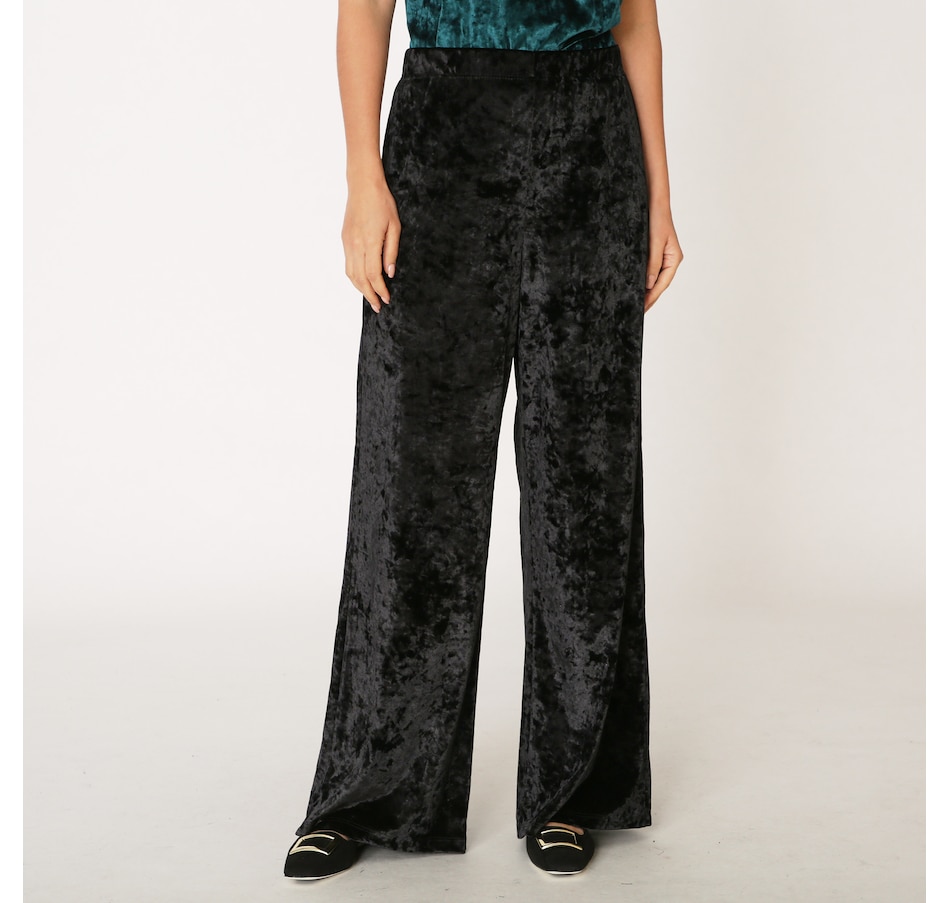 Clothing & Shoes - Bottoms - Pants - Kim & Co. Crushed Stretch Velvet  Palazzo Pant - Online Shopping for Canadians
