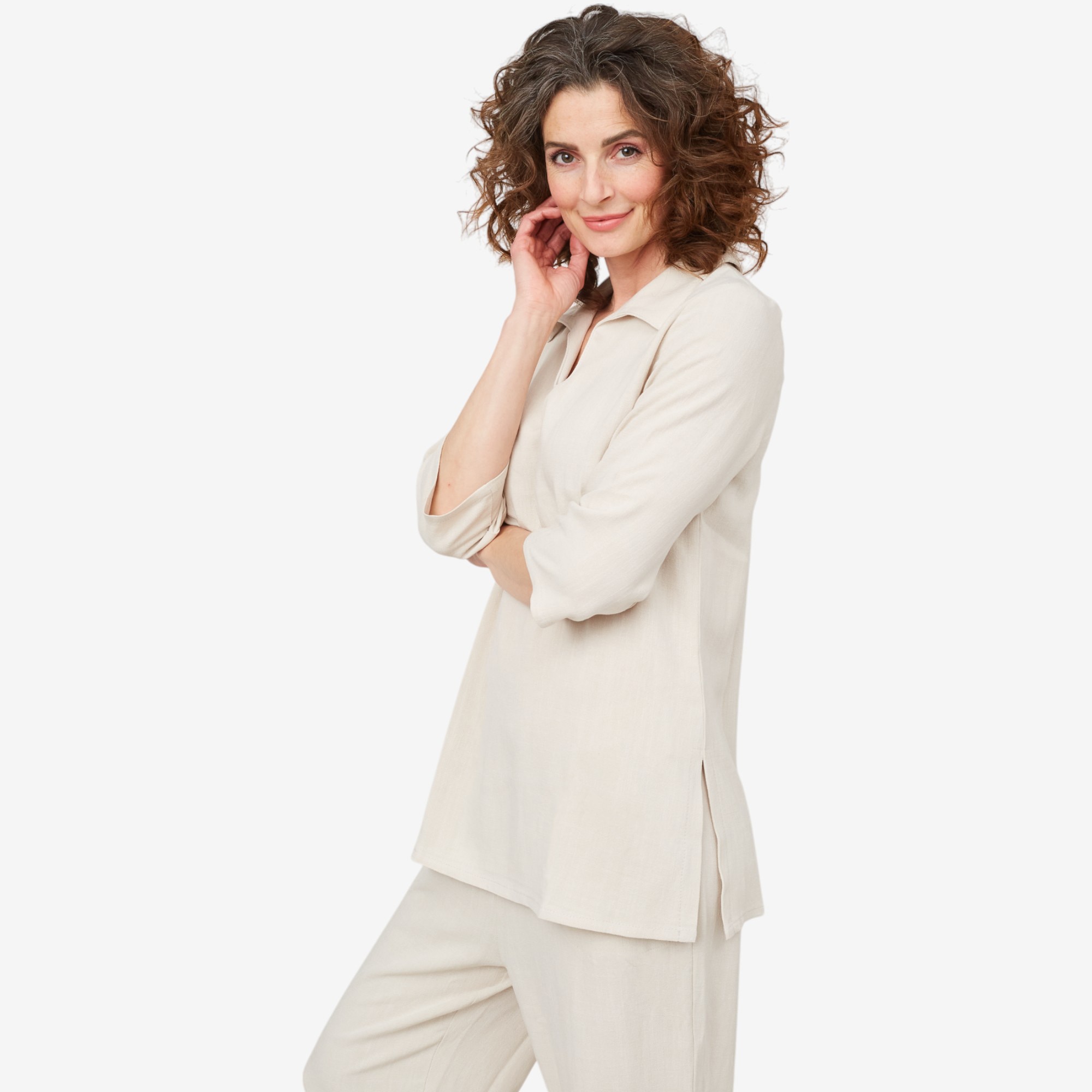 Mr. Max Magic Linen Tunic with Collar - TSC.ca