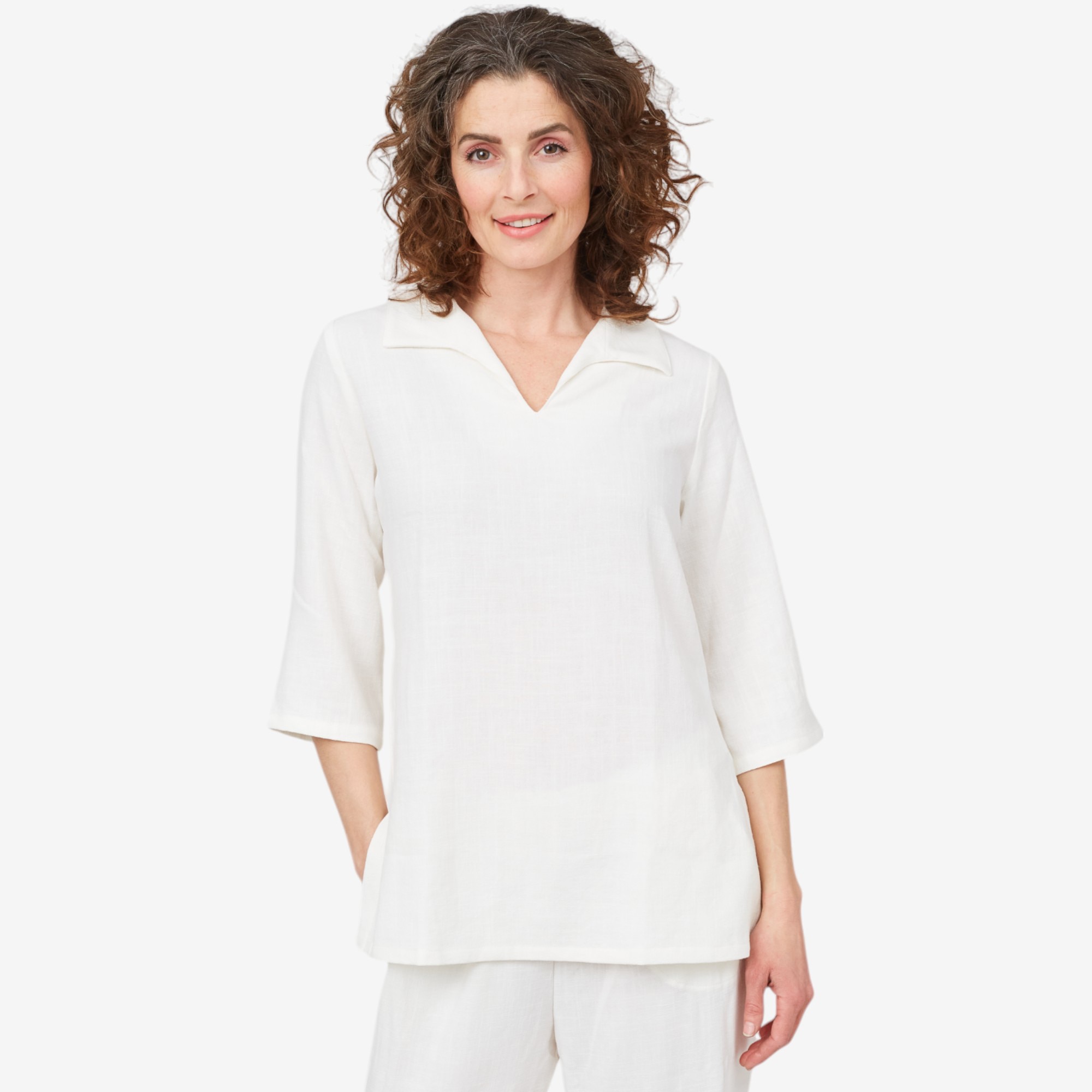 Mr. Max Magic Linen Tunic with Collar - TSC.ca