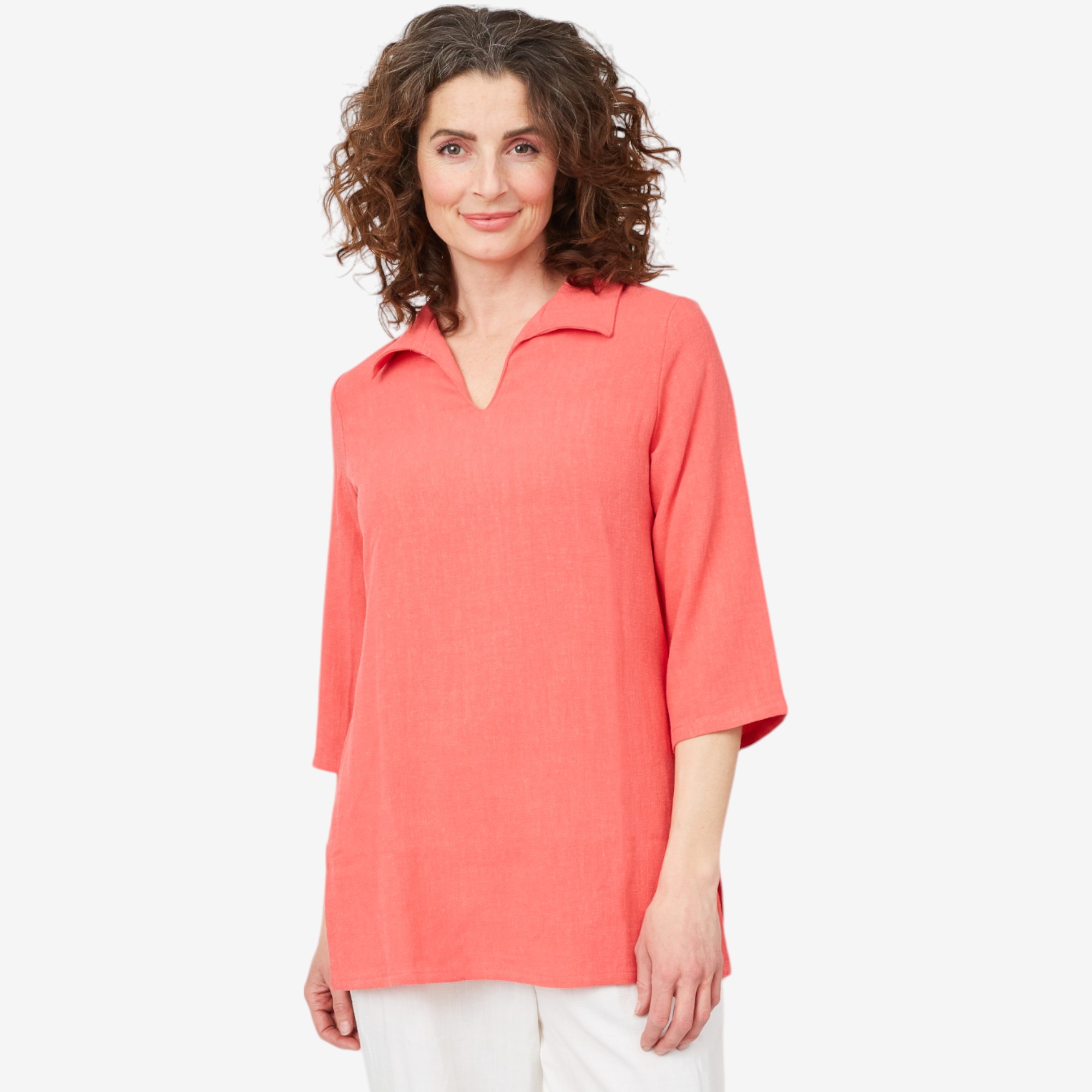 Mr. Max Magic Linen Tunic with Collar - TSC.ca