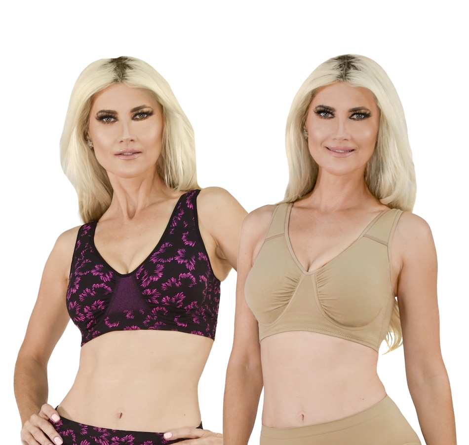 Rhonda Shear 2 Pack Underwire Seamless Bra With Adjustable Straps And  Removable Pads