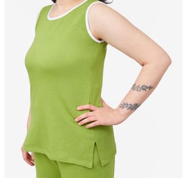 Mr. Max Bamboo Cotton Tank Top with Contrast Binding