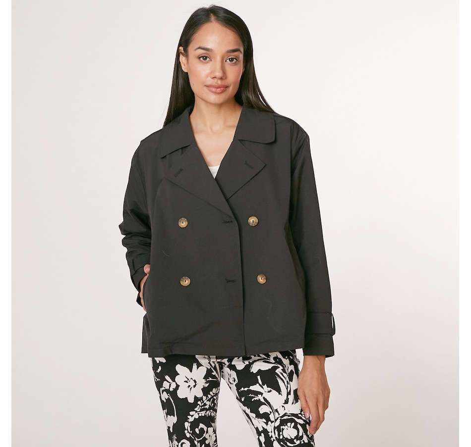 WynneLayers Cropped Double-Breasted Trench Jacket - 20277675