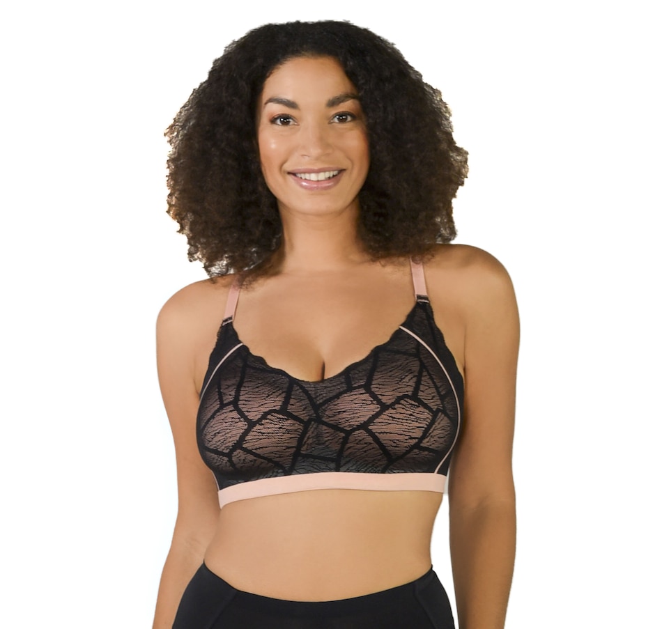 Clothing & Shoes - Socks & Underwear - Bras - Rhonda Shear 2 Pack Scalloped  Edge Flat Lace Bra With Removable Pads - Online Shopping for Canadians