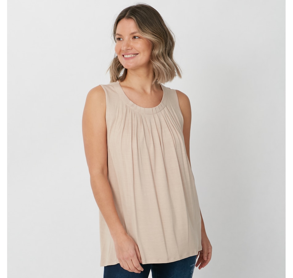 Clothing & Shoes - Tops - Shirts & Blouses - Diane Gilman Pleat Neck ...
