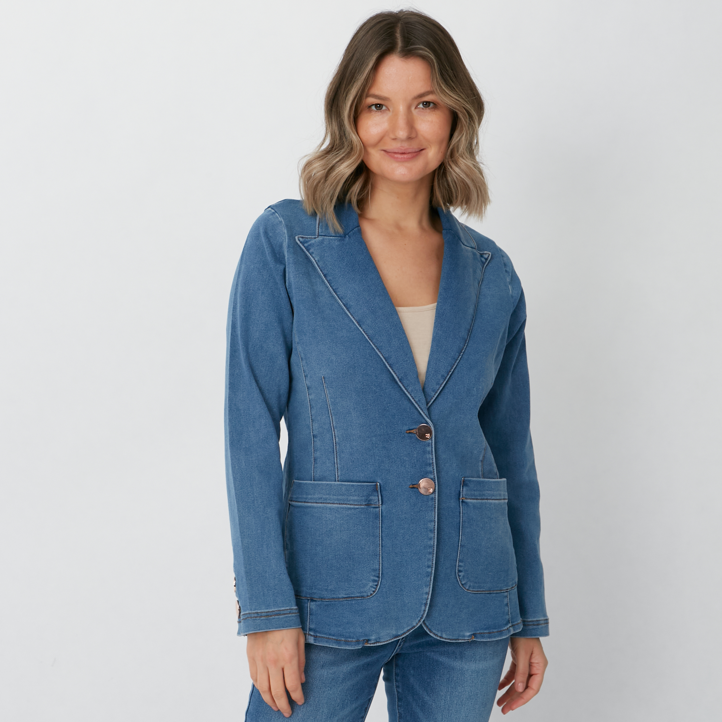 Diane Gilman Virtual Stretch Denim Blazer