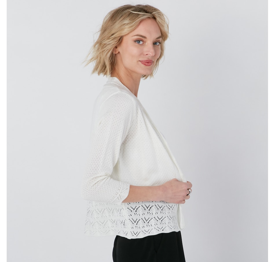 Clothing & Shoes - Tops - Sweaters & Cardigans - Nina Leonard Scallop ...