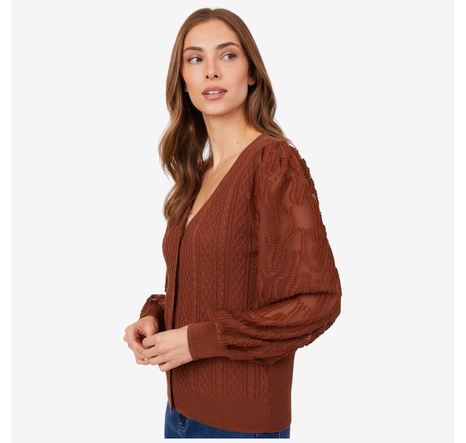Image 217672_ALTMORE1.jpg, Product 217-672 / Price $24.33, Tower Hill by Christie Brinkley Mixed Media Cable Knit Sweater from Tower Hill on TSC.ca's Fashion department