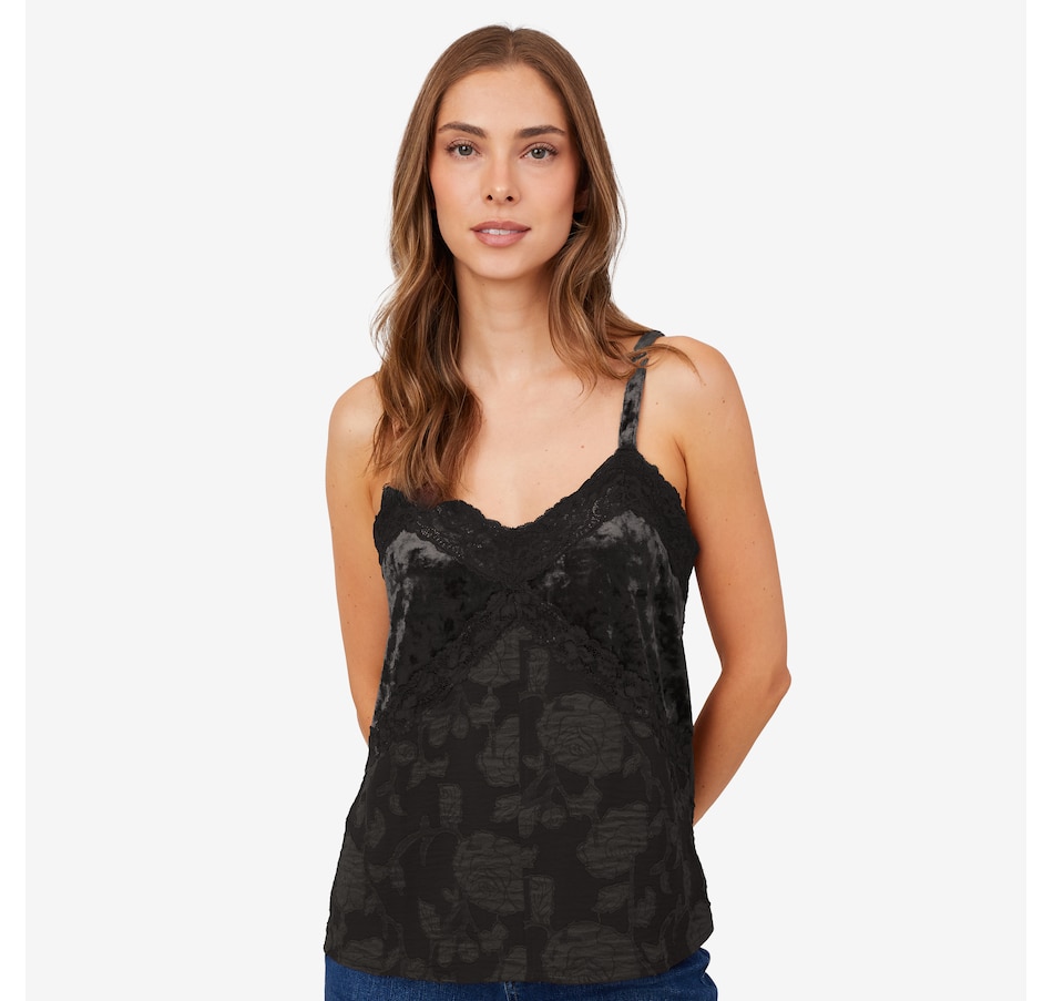 Image 217673_BLK.jpg, Product 217-673 / Price $14.33, Tower Hill by Christie Brinkley The Mixed Media Cami Top from Tower Hill on TSC.ca's Fashion department
