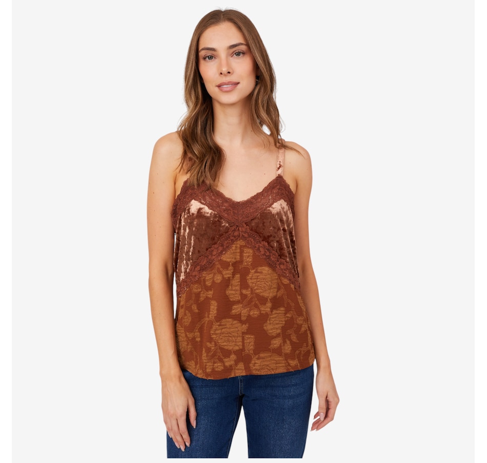 Image 217673_TOF.jpg, Product 217-673 / Price $14.33, Tower Hill by Christie Brinkley The Mixed Media Cami Top from Tower Hill on TSC.ca's Fashion department