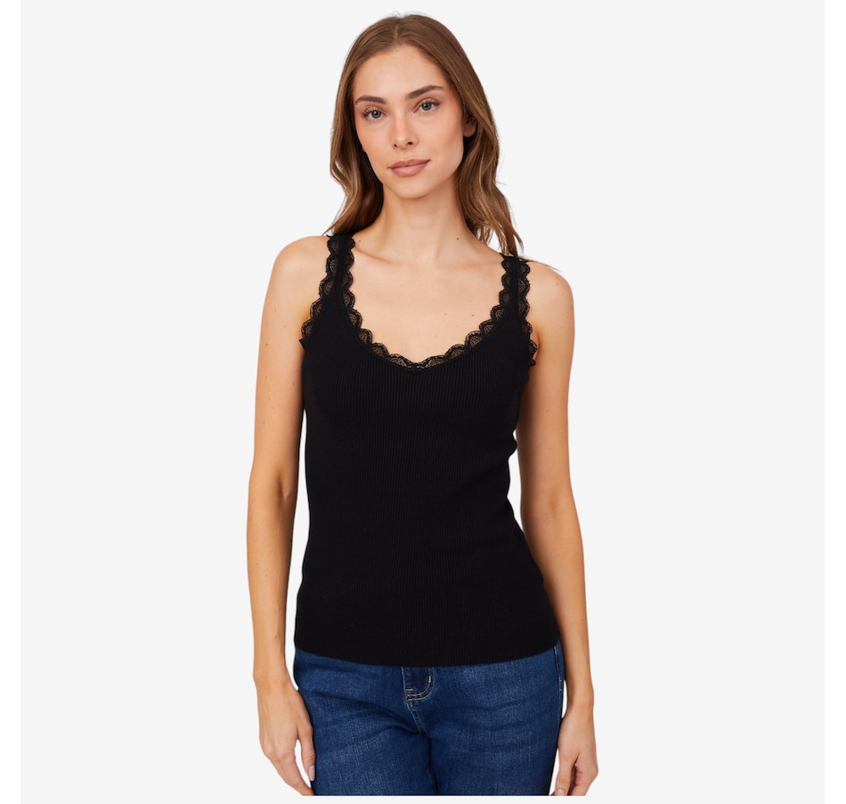 Image 217679_BLK.jpg, Product 217-679 / Price $39.88, TWRHLL by Christie Brinkley Knit Sweater Tank from TWRHLL by Christie Brinkley on TSC.ca's Fashion department