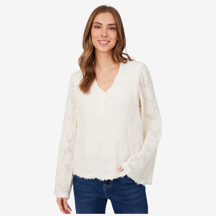 Image 217683_PO.jpg, Product 217-683 / Price $39.88, Tower Hill by Christie Brinkley Textured Pleated Chiffon Top from Tower Hill on TSC.ca's Fashion department