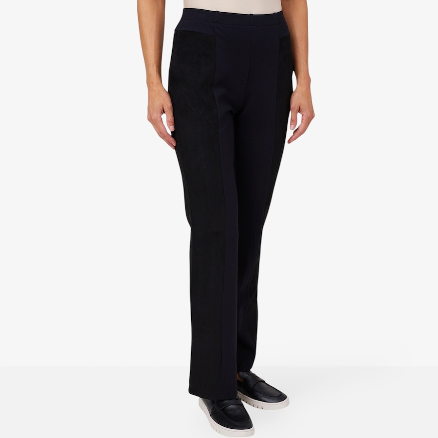 Image 217684_BLK.jpg, Product 217-684 / Price $49.88, Tower Hill by Christie Brinkley Boot Cut Faux Suede Mixed Media Pant from Tower Hill on TSC.ca's Fashion department