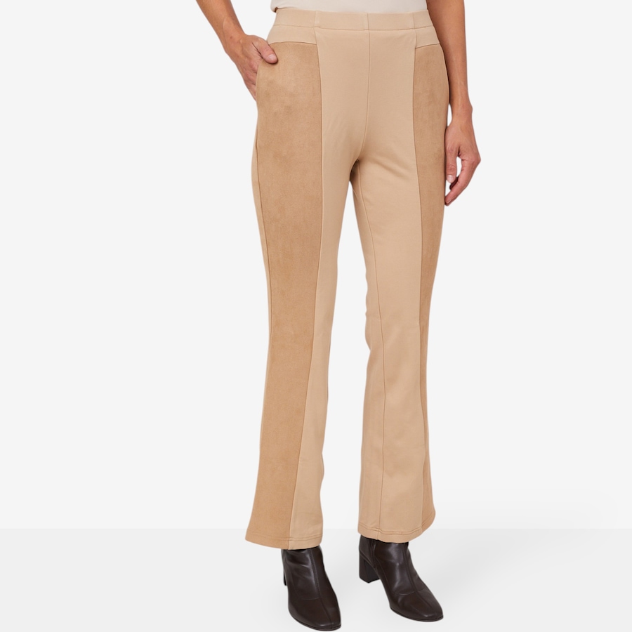 Image 217684_LAT.jpg, Product 217-684 / Price $49.88, Tower Hill by Christie Brinkley Boot Cut Faux Suede Mixed Media Pant from Tower Hill on TSC.ca's Fashion department