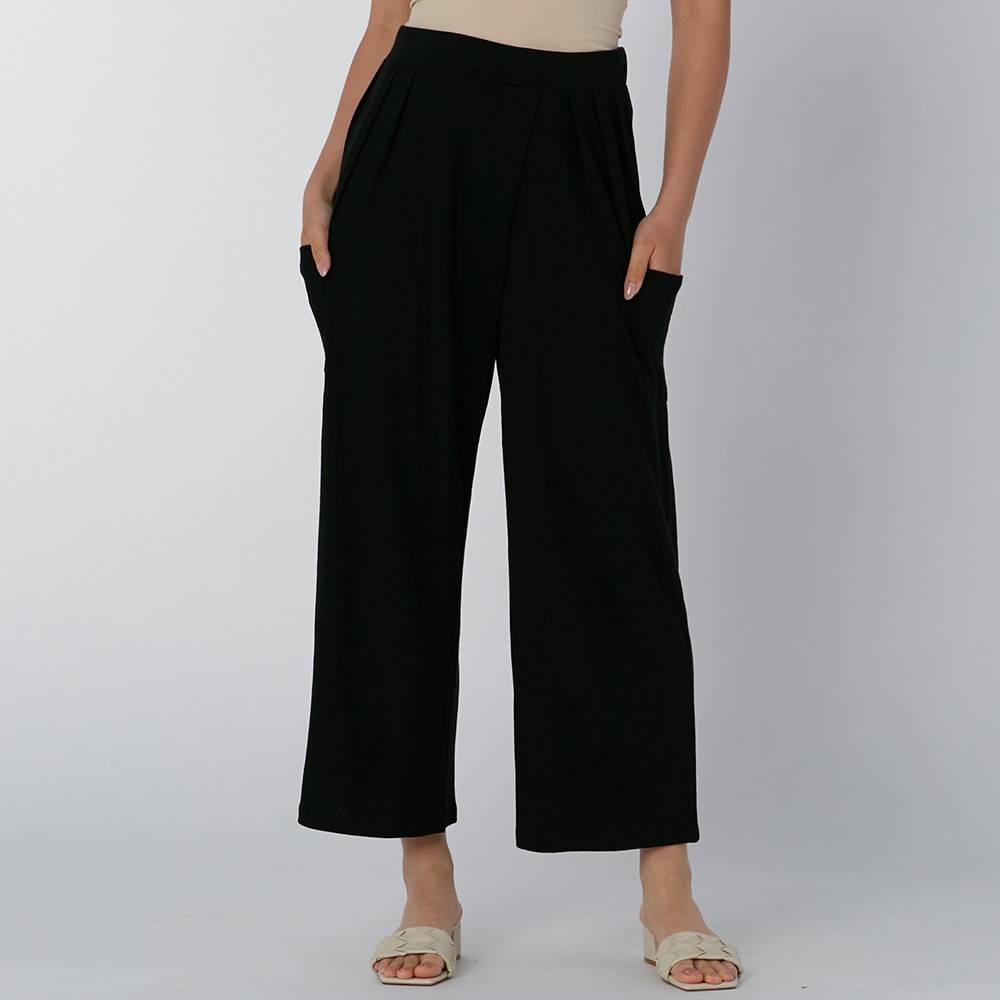 WynneLayers Linen Pant With Overlap Front