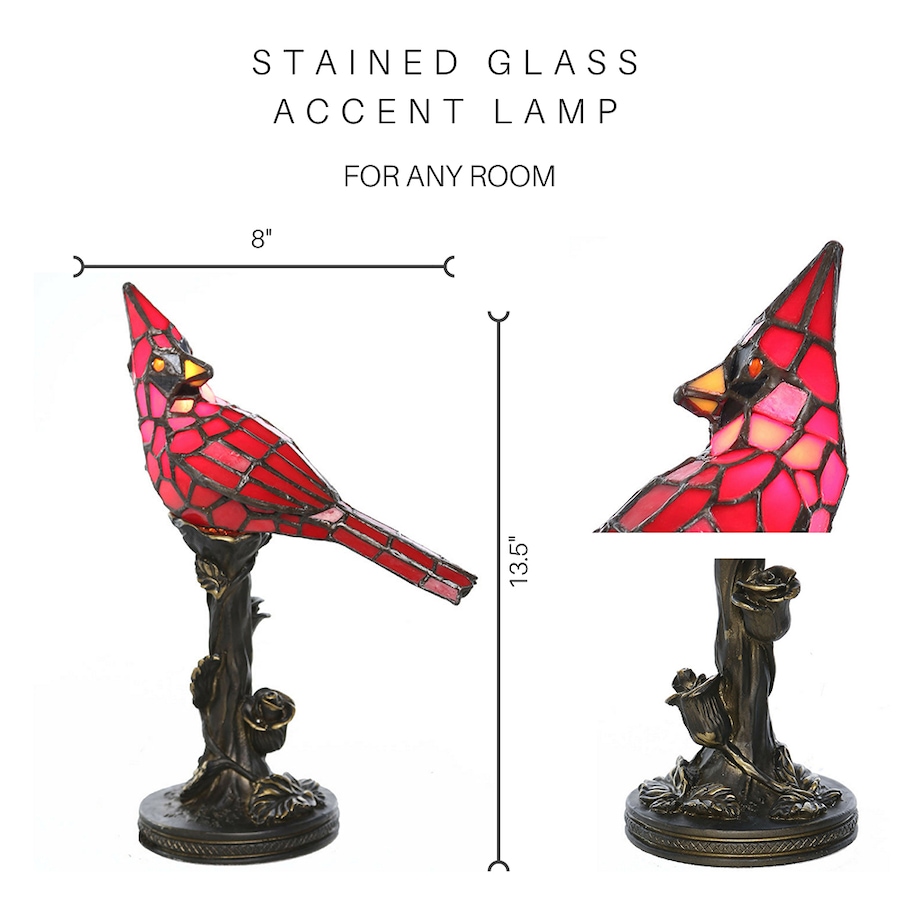 Image 217928_ALTMORE3.jpg, Product 217-928 / Price $109.99, Tiffany Style 13.5" Cardinal Accent Table Lamp from Tiffany Style Lighting on TSC.ca's Home & Garden department